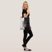 Tote Bag Marbre moderne élégant Monogramme noir et blanc (Sur le modèle)