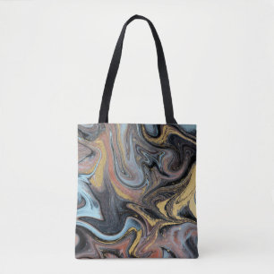 Tote Bag Marbre Nature Artwork Parties scintillant d'or