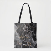 Tote Bag Marbre noir élégant (Devant)