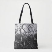 Tote Bag Marbre noir et blanc Moderne Glamour Tendance (Devant)