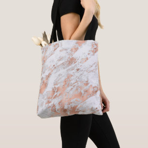 Tote Bag Marbre Pailleté Blanc Rose Gold Assez Joli