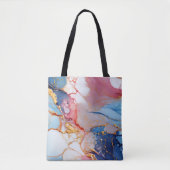 Tote Bag Marbre pastel avec élégance dorée (Devant)