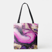 Tote Bag Marbre pourpre avec parties scintillant or (Dos)