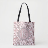 Tote Bag Marbre Rose Blush Monogramme (Devant)