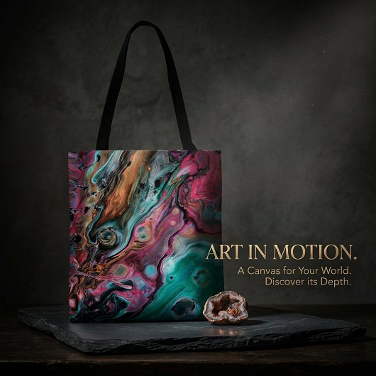 Tote Bag Marbre rose et vert