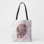 Tote Bag Marbre Rose Gold Glam Crâne (Devant)