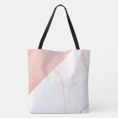 Tote Bag Marbre Rose Pailleté Monogramme Initial Tendance N (Dos)