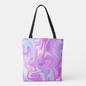Tote Bag Marbré rose violet Turquoise (Dos)