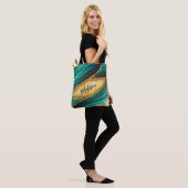 Tote Bag Marbre turquoise stylé art parties scintillant fau (Sur le modèle)