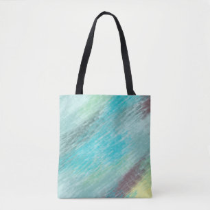 Tote Bag Marbre turquoise, vert et mauve Abstrait