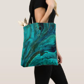 Tote Bag Marbre vert & Or : Texture luxueuse (De près)