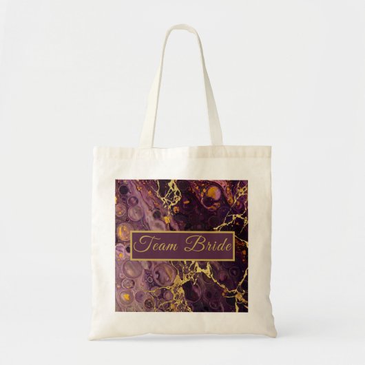 Tote Bag Marbre Violet Élégant  (Devant)