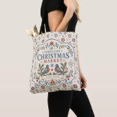 Tote Bag Marché de Noël d'art populaire (De près)