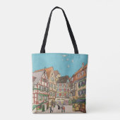 Tote Bag Marché de Noël Strasbourg France d'inspiration rét (Dos)