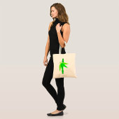 Tote Bag Marche en bambou vert avec Feuilles tropicaux