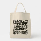 Tote Bag Marché fermier classique - Frais de la vallée (Dos)