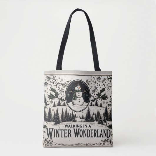 Tote Bag Marcher dans un Wonderland d'hiver Snowman (Devant)