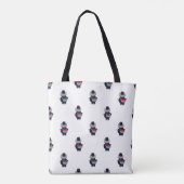 Tote Bag Marching Band Cat Drummer Navy Blue Red (Dos)