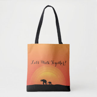Tote Bag "Marchons ensemble" concepteur d'éléphant de