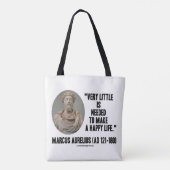 Tote Bag Marcus Aurelius Très Peu Nécessaire Faire Une Vie  (Dos)