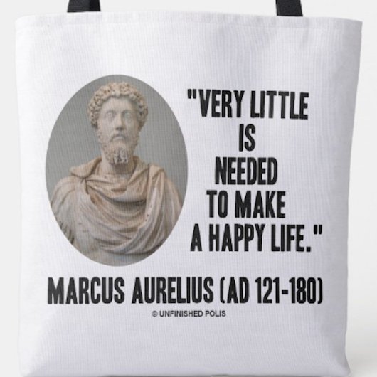Tote Bag Marcus Aurelius Très Peu Nécessaire Faire Une Vie 