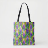 Tote Bag Mardi Gras Arlequin en verre tendu Imprimer (Devant)