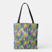 Tote Bag Mardi Gras Arlequin en verre tendu Imprimer (Dos)