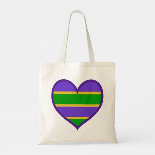 Tote Bag Mardi Gras Coeur pourpre rayé (Dos)