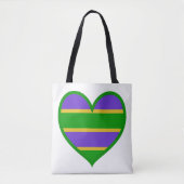 Tote Bag Mardi Gras Cœur Rayé (Devant)