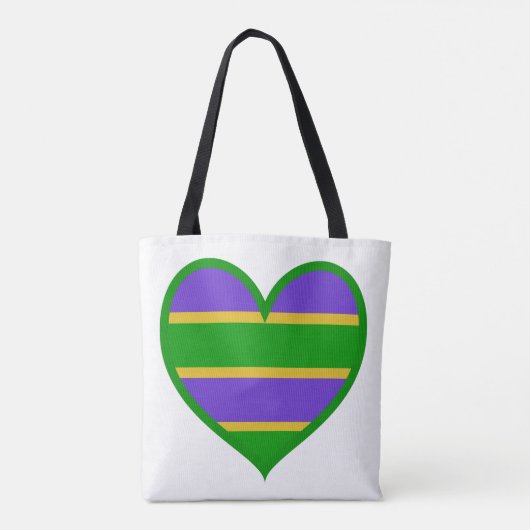 Tote Bag Mardi Gras Cœur Rayé (Dos)