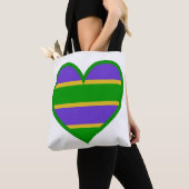 Tote Bag Mardi Gras Cœur Rayé (De près)