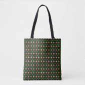 TOTE BAG MARDI GRAS DIAMOND VERT & OR MOTIF (Devant)