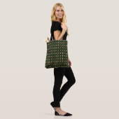 TOTE BAG MARDI GRAS DIAMOND VERT & OR MOTIF (Sur le modèle)