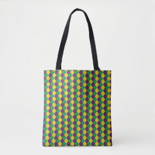 Tote Bag Mardi Gras Diamonds : Motif festif dynamique