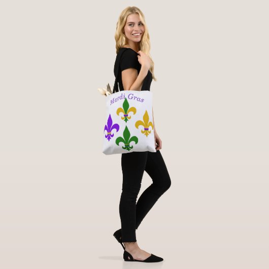 Tote Bag Mardi Gras Fleur de Lis (Sur le modèle)