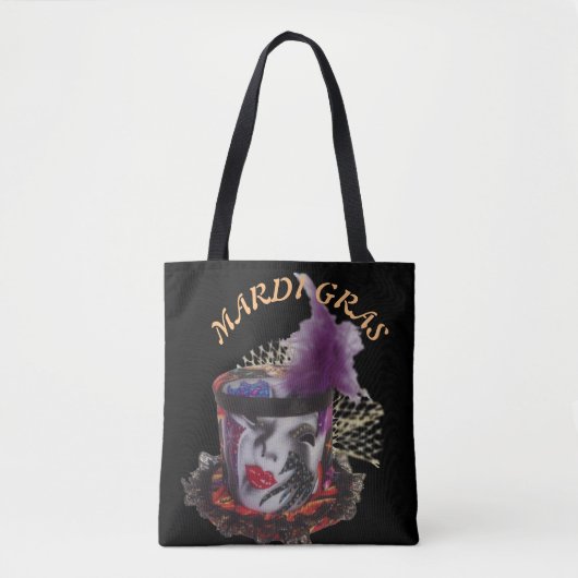 Tote Bag Mardi Gras Masque coloré (Devant)