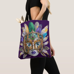 Tote Bag Mardi Gras Météo et Masque Métal