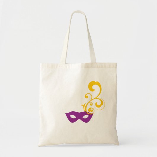 Tote Bag Mardi Gras Purple & Gold Mask (Devant)