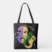 Tote Bag Mardi Gras Tragique, Masque Comique Coloré (Dos)