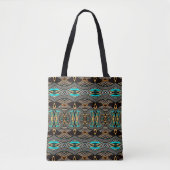 Tote Bag Marées turquoise Abstraite Tribal Fourre-tout (Devant)