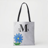 Tote Bag Marguerite bleue de monogramme (Devant)