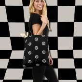 Tote Bag Marguerite en noir et blanc - motif Art déco