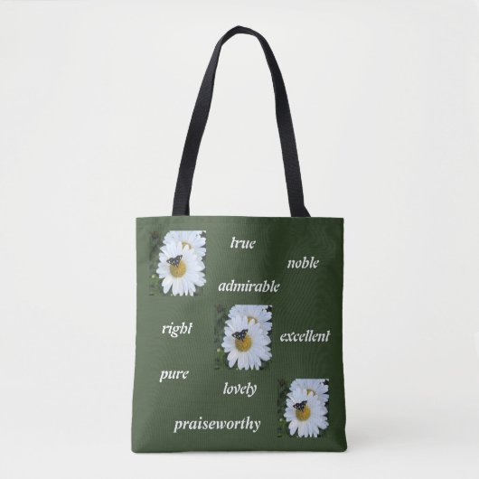 Tote Bag Marguerite Fourre-tout de papillon (Devant)