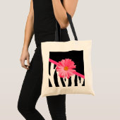 Tote Bag Marguerite rose Girly de motif de zèbre (Devant (produit))