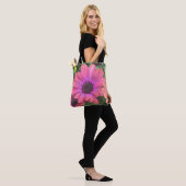 Tote Bag Marguerite Rose Violet (Sur le modèle)