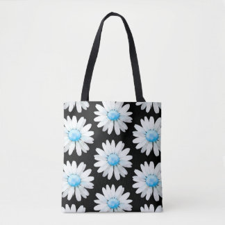Tote Bag Marguerites à points bleus