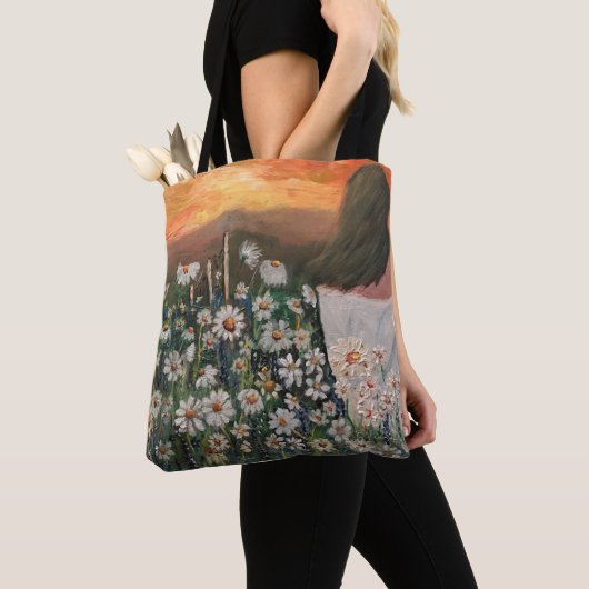 Tote Bag Marguerites au coucher du soleil (De près)