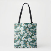 Tote Bag Marguerites blanches et papillons (Devant)