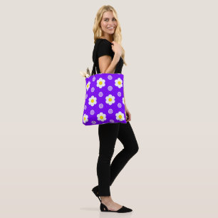 Tote Bag Marguerites et Pois violets et blancs