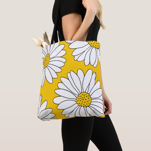 Tote Bag Marguerites jaunes et blanches 2 (De près)